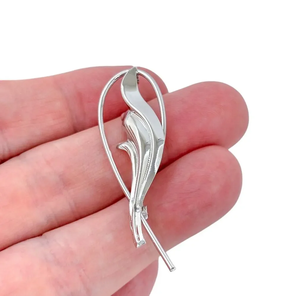 Vintage Sterling Silver 925 Art Nouveau Brooch